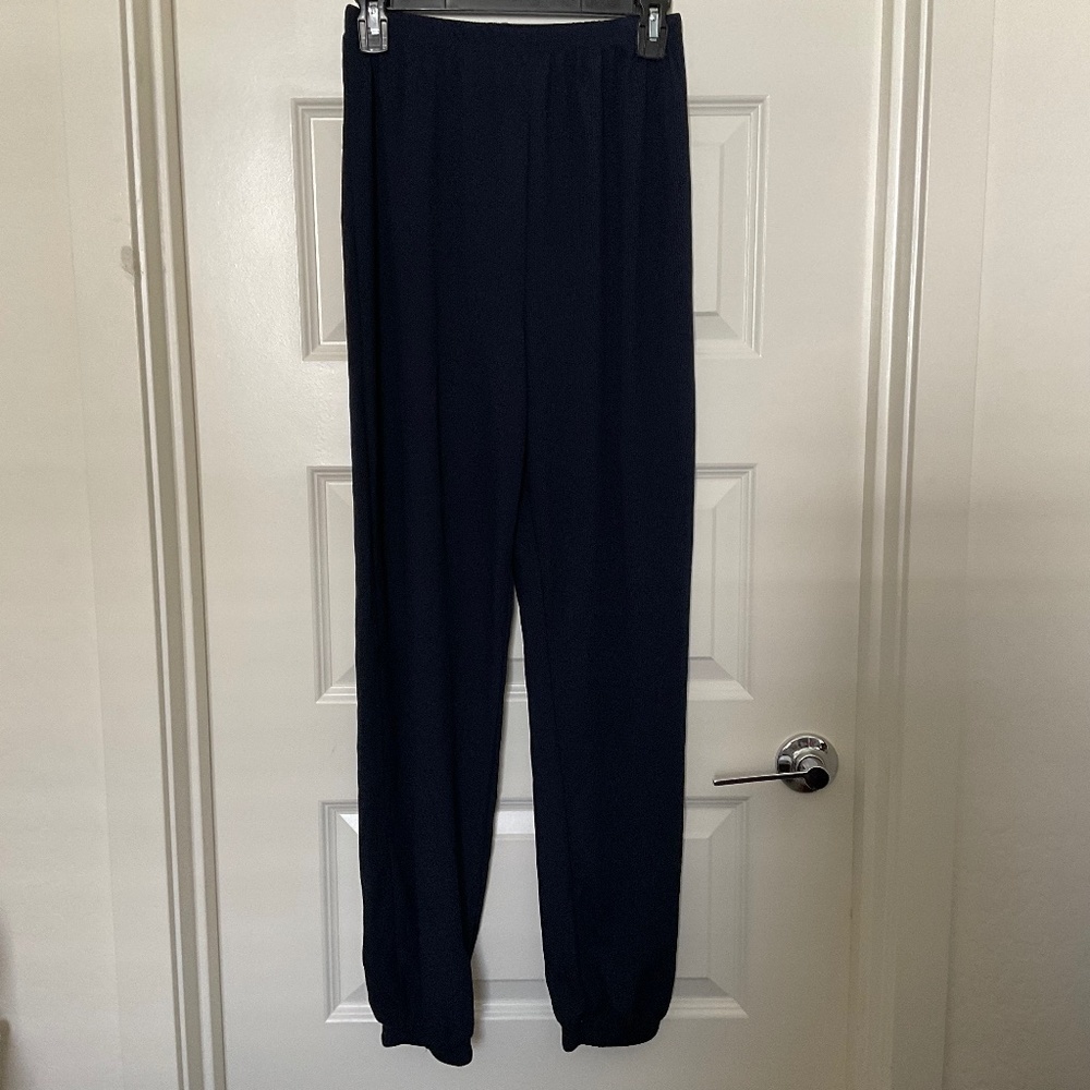 Pretty Little Thing Navy Blue Casual Ribbed Joggers - Size 4‎